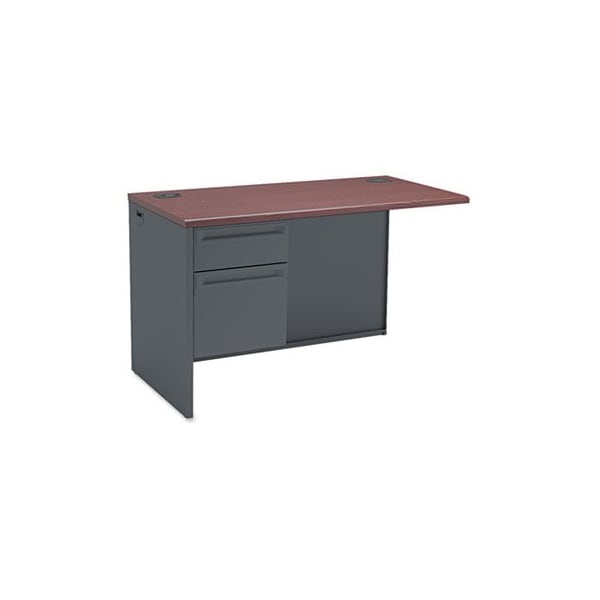HON, 38000 Series Flush Return, Left, 48w X 24d X 29-1/2h, Mahogany/charcoal